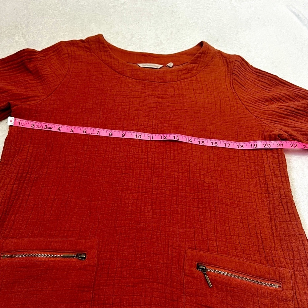 Soft Surroundings Rust Zipper Pocket Tunic Blouse - Large - Picture 3 of 9